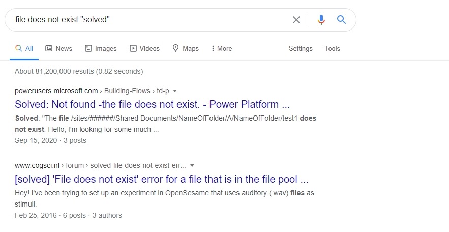 file does not exist solved -